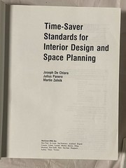 Time-Saver Standards for Interior Design and Space Planning, De Chiara, Joseph,Z