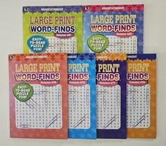 6 New Large Print Word-Finds Puzzle Books Kappa Games Vol #451-478 ~ Search,Hunt