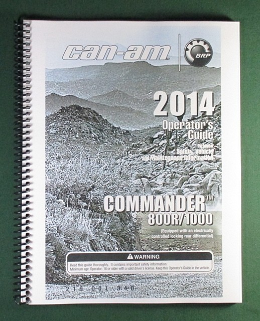 2014 Can-Am Commander 800R Owner’s Manual: 164 Pages & Protective Covers