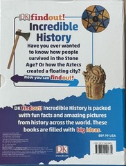 DK findout! Incredible History w 8 Books: Rome, Stone Age, Egypt, WW I-II..