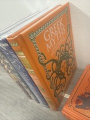 Set of 5 Bonded Leather Children Boys Hardcover Books Arthur Holmes Greek etc