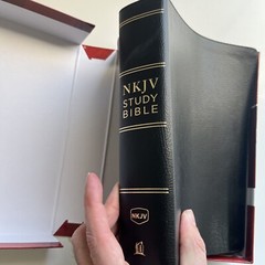 NKJV Study Bible, Premium Bonded Leather, Black, Red Letter Edition, Comfort…