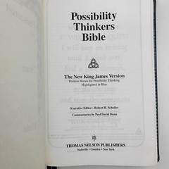 Possibility Thinkers Bible New King James Highlighted Blue Faux Leather 1984