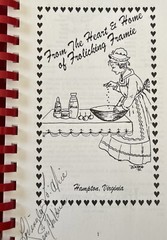 From the Heart and Home of Frolicking Framie Cookbook Signed Doris Childress ’95