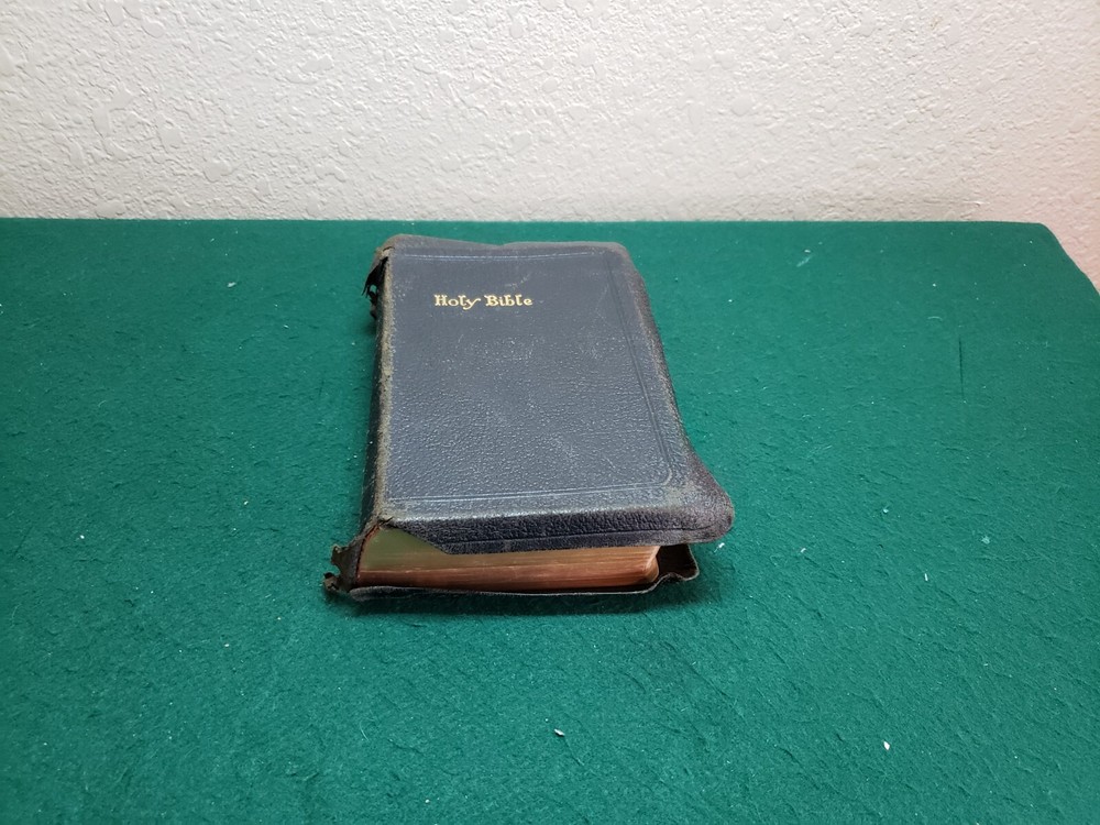 Vintage National Holy Bible Gold Seal Home Edition KJV Black Leatherbound