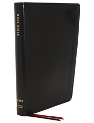 NET Bible, Thinline, Leathersoft, Black, Thumb Indexed, Comfort Print: Holy