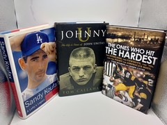 Sports Biography Book Lot: Sandy Koufax, Johnny Unitas, Steelers/Cowboys History