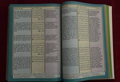 The Noble Quran Rainbow Transliteration in Roman Script large beige