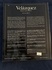 VELÁZQUEZ, PAINTER AND COURIER : Jonathan Brown 1986 YALE UNIVERSITY PRESS PPBK