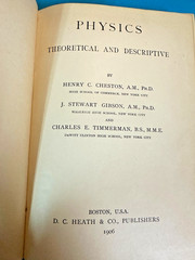 Vintage, PHYSICS Theoretical & Descriptive, Heath & Company, HC/371p/1906