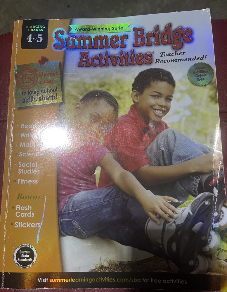 Summer Bridge Activities 4th to 5th Grade Workbook, Math, Reading Comprehensive
