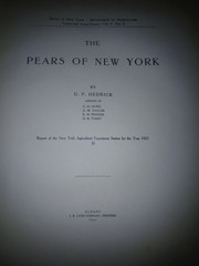 THE PEARS OF NEW YORK U.P. Hedrick 80 color plates 1921 First Ed