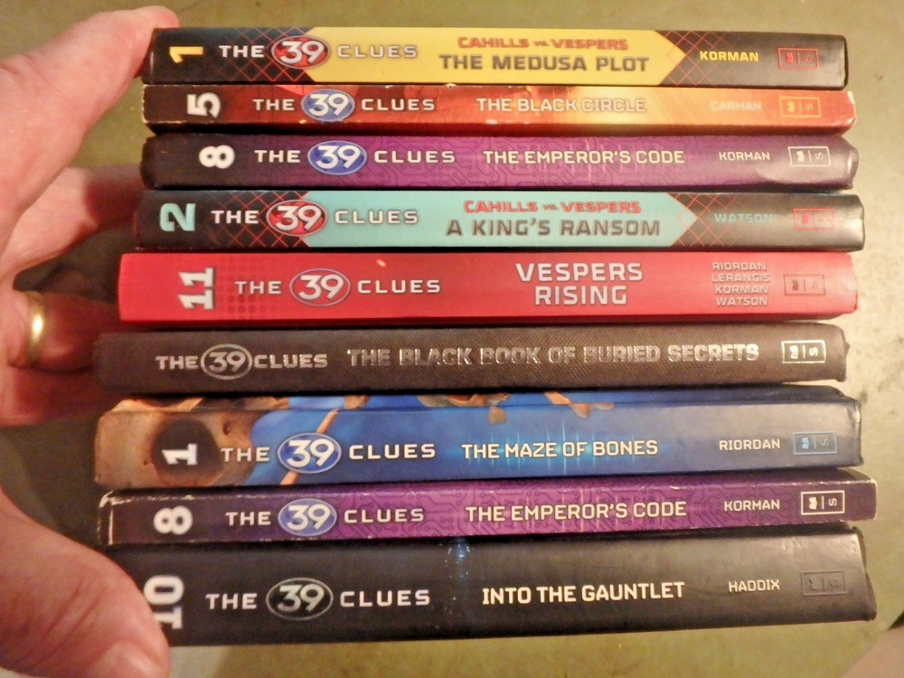 4K – 9 volumes of ” THE 39 CLUES” books- soft & hardcover 2010’s