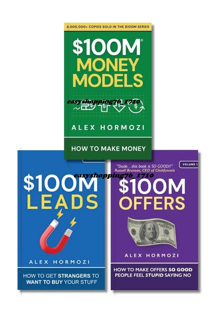 3 BOOK SET $100M Money Models+ $100M Offers+$100M Leads PAPERBACK USA ITEM