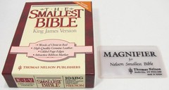 Nelson KJV The Smallest Holy Bible 104BG Burgundy Genuine Leather Box Magnifier
