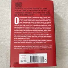 Too Big to Fail by Andrew Ross Sorkin, Penguin Paperback, Banks & Banking