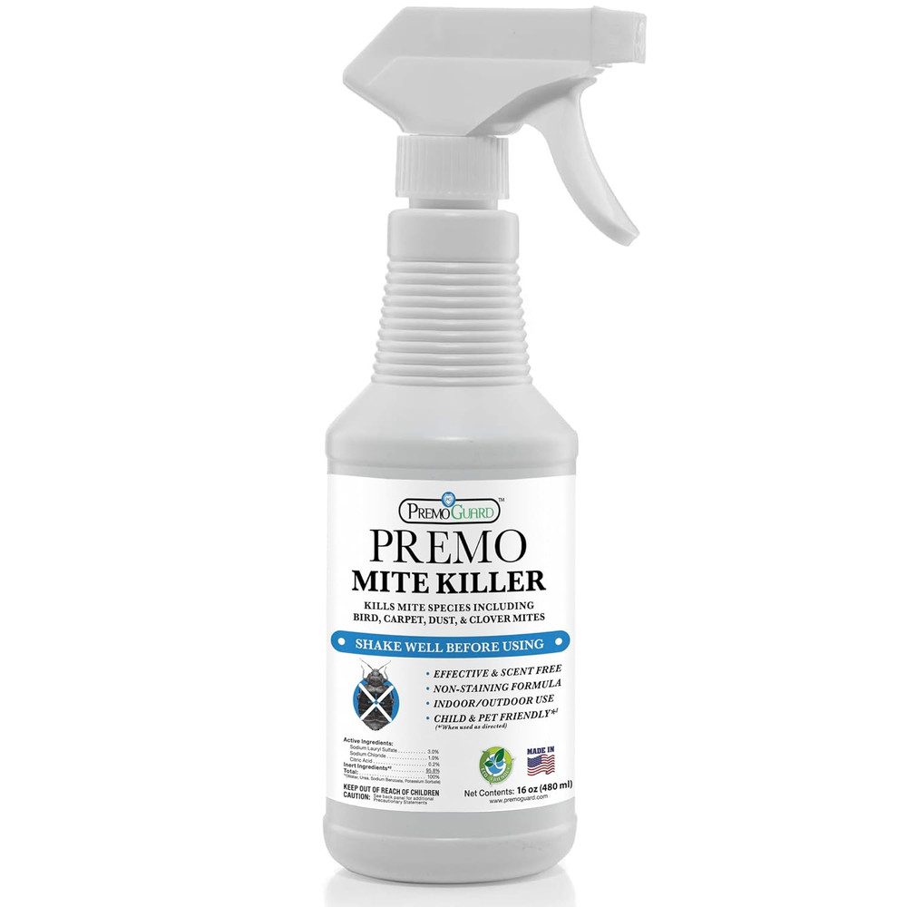 Natural Mite Spray – 16 Oz Bottle – Plant Based Treatment for Dust, Spider, Carp