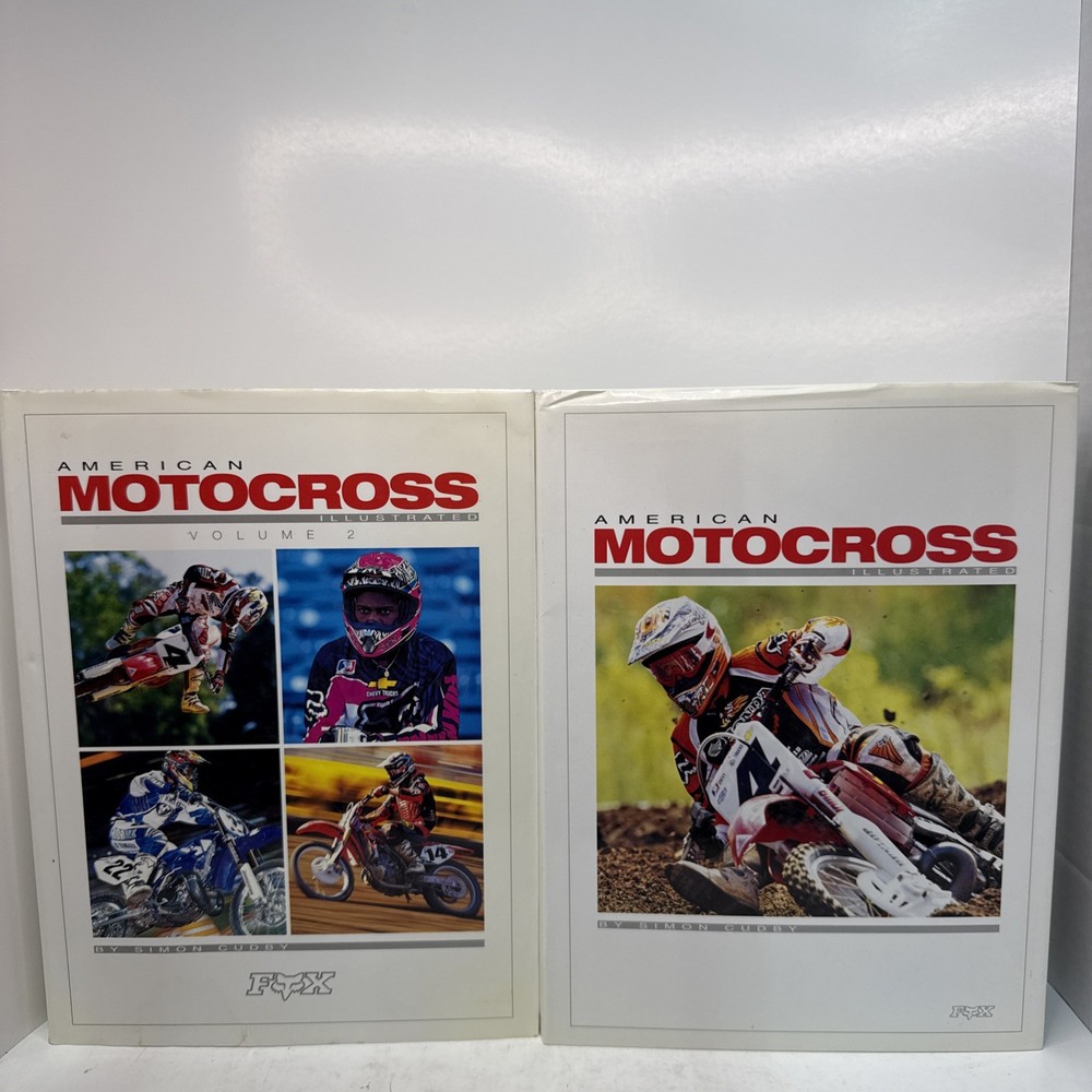 American Motocross Illustrated Simon Cudby Hardcover Fox Racing + Volume 2