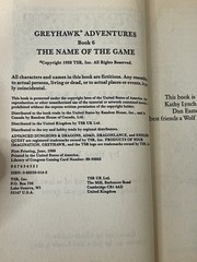 Greyhawk Adventures – The Name of the Game, Price Of Power: By Rose ESTES – PB