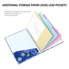 Spiral Clipboard Folio with Refillable Lined Notepad, 14.5 x 9.8 In, Hardcove…