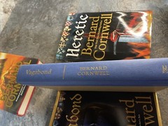 3 Bernard Cornwell Hardback Books – Heretic, Vagabond, Sharpe’s Fortress