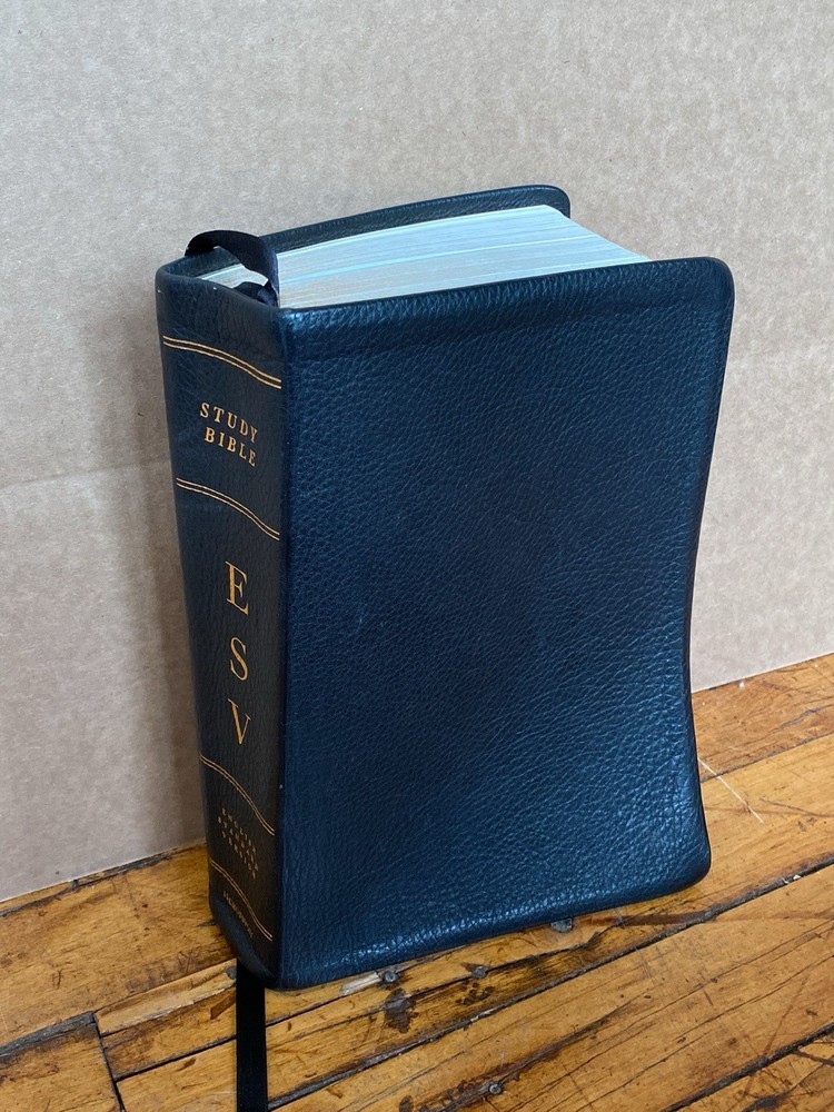 ESV Study Bible Crossway Black Genuine Leather Christian Bible