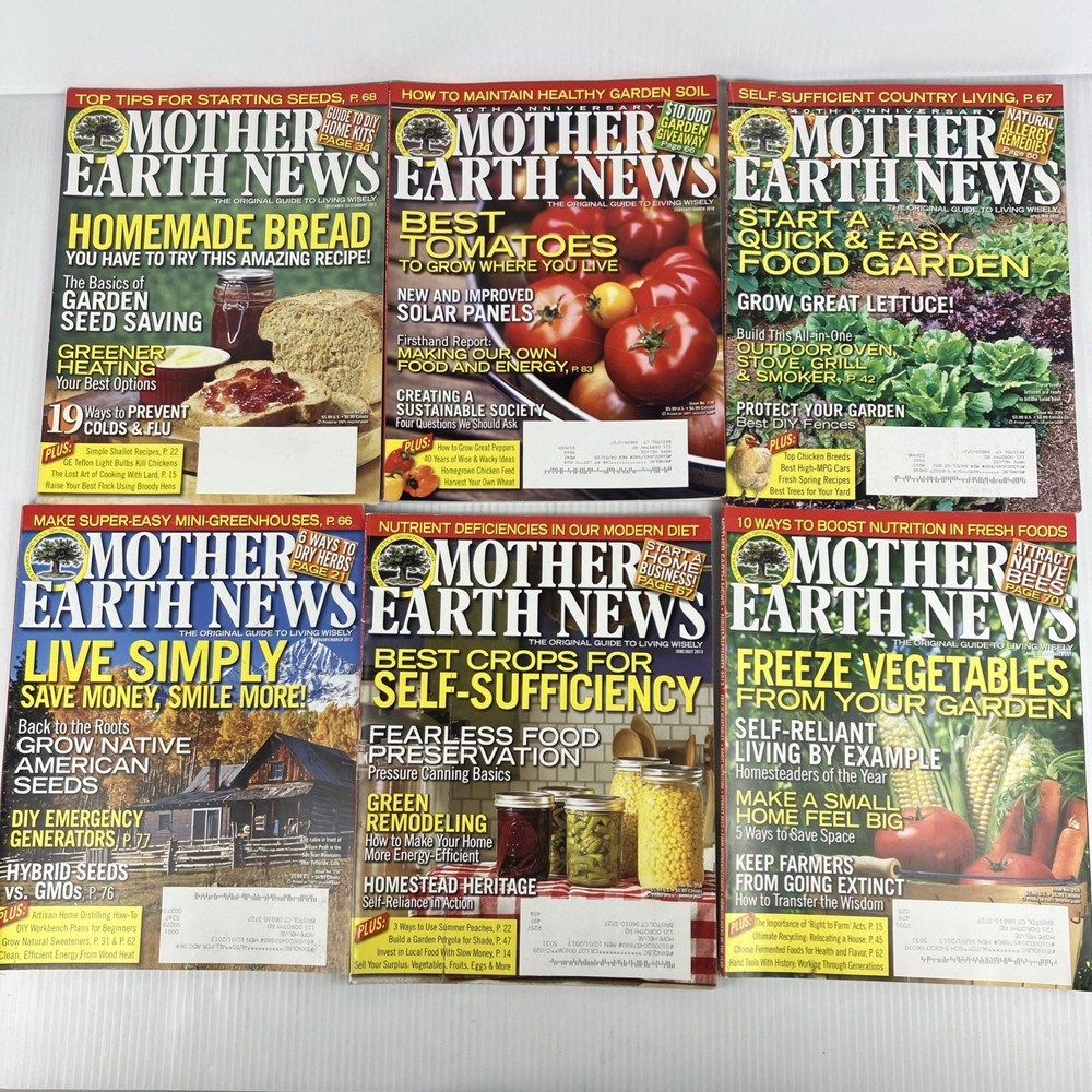 Mother Earth News Magazine Lot of 42 2010 to 2019 homesteading farming 2010s
