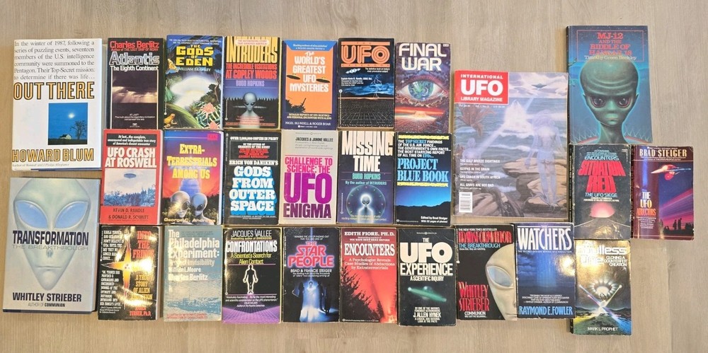 27 Old Vintage UFO Flying Saucer Paperback Book Lot Conspiracy Alien Final War