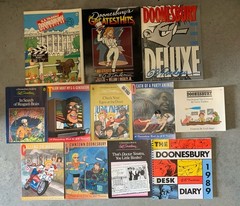 12 Vintage Doonesbury Books Lot G.B. Trudeau Reagan Years Desk Diary 1989