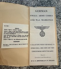 German Small Arms Codes WaA Markings Collectors Pocket Reference WWII Military