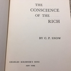 The Conscience Of The Rich C. P. Snow 1958 Charles Scribner’s Sons Family Saga