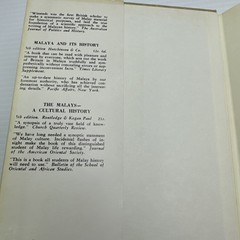 A History of Malaya Richard O. Winstedt 1968 HC Marican & Sons Revised Third ED