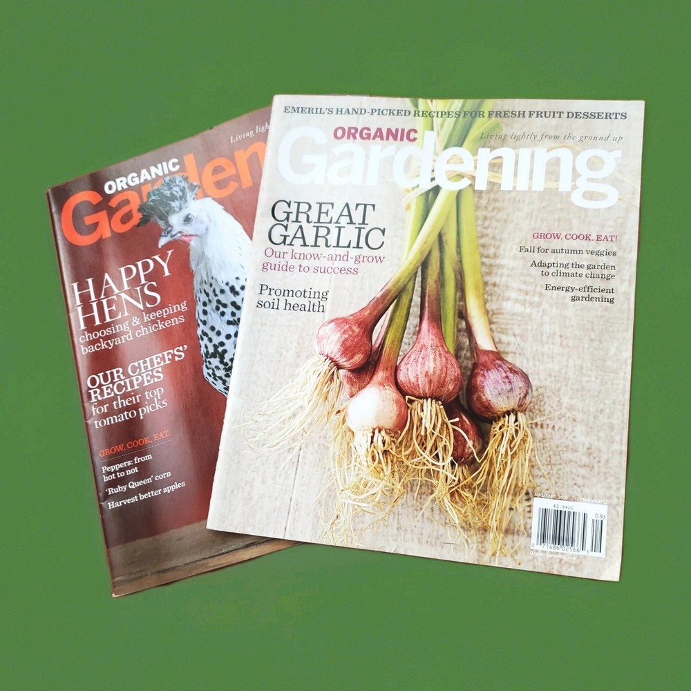 2 FINE Back Issues Of Organic Gardening Magazine June July August September 2010