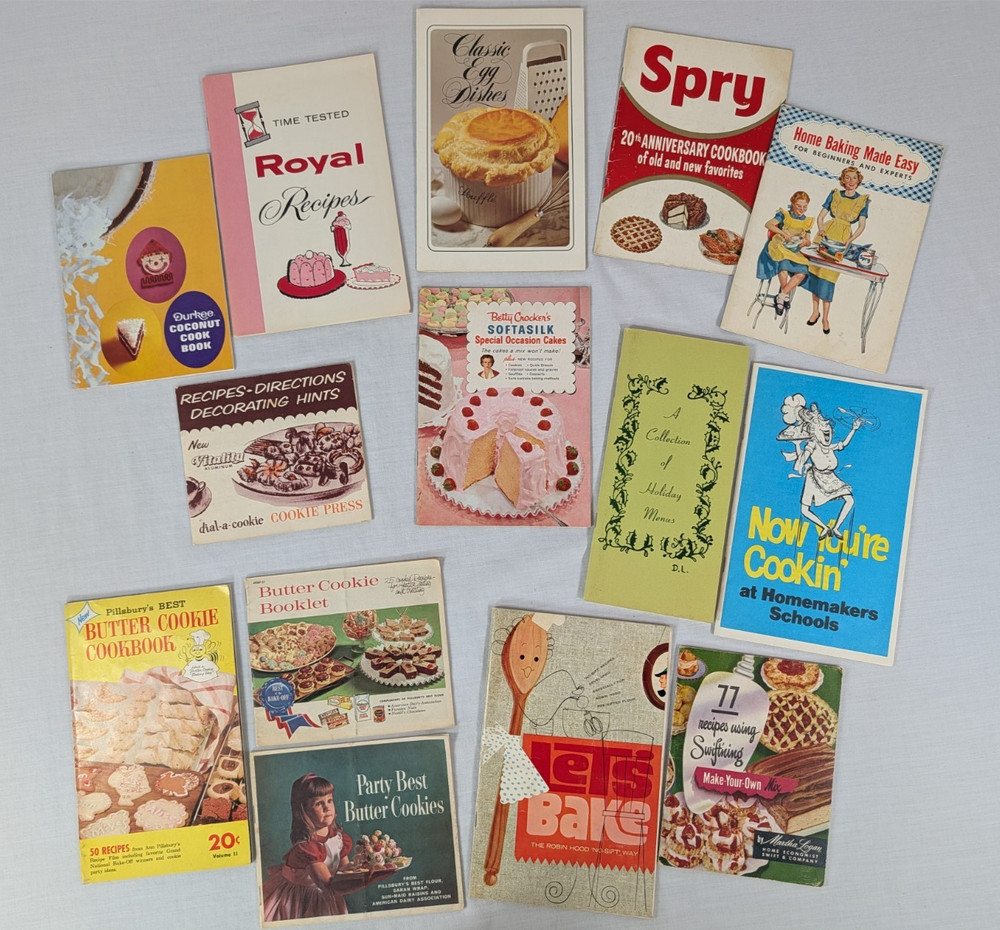 Vintage Lot of 14 Cookbooks Booklets Pamphlets Recipes 50s 60s Used