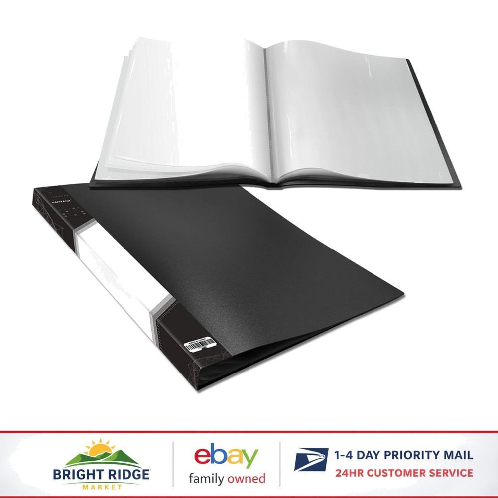 Presentation Book with 40 Clear Sleeves for Artwork and Reports 8.5×11.5in