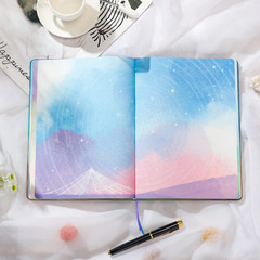 ​B5 Notebook with Colored Space Art Pages, 160 Blank Pages for Writing, Unique D