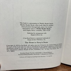 I Can Read Level 1 Ser.: The Horse in Harry’s Room by Syd Hoff (1970, Library…