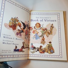 2 Children’s Book of Virtues + Heroes Lot William J. Bennett 1995 HC Stories