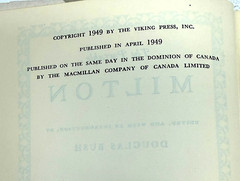 The Portable Milton John Milton 1949 Viking Press HC DJ Douglas Bush Poetry