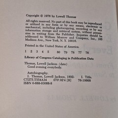 Good Evening Everybody by Lowell Thomas Signed 1st/1st (HC, 1976)