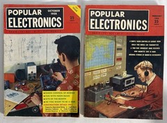 Vtg Popular Electronics Magazine October 1954 1st Issue. Feb 1955 Poor Condition