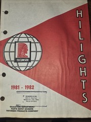 TECUMSEH HIGHLIGHTS MAGAZINE BOOKLET 1980-1982 AS SHOWN A BIT ROUGH