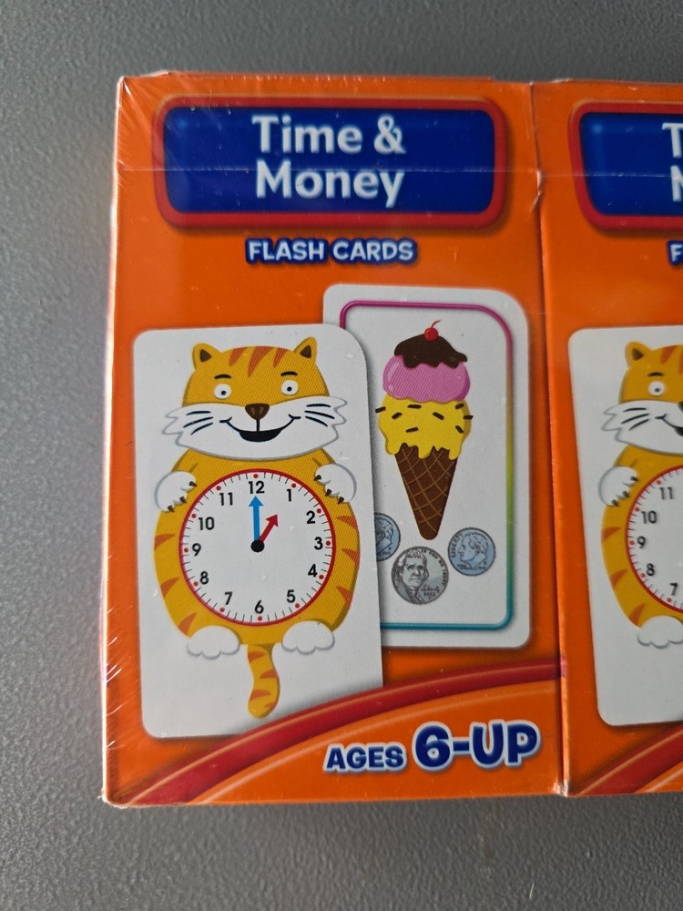 3x School Zone Time & Money Flash Cards Ages 6+ 1st 2nd Grade Learning Set Math