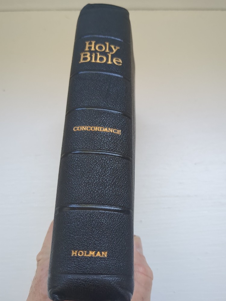 Nice 1942 Holman Jewel KJV Bible Black Genuine Morocco Leather