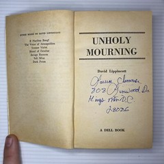 Unholy Mourning Horror Paperback Book by David Lippincott from Dell Books 1982