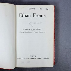 Vintage 1964 Ethan Frome Edith Wharton Charles Scribner’s Sons Hardcover Classic