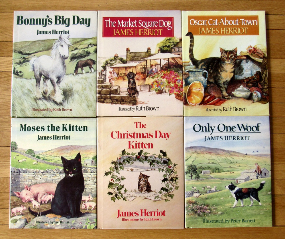 Lot 6 JAMES HERRIOT Picture Books Oscar Bonny Woof Christmas Kitten HBDJ EXC