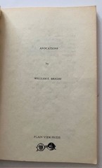 William E. Bright Avocations 1984 Book Archive Letters & Ephemera Poetry Lot