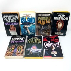 Vintage Horror Paperback Lot Night Shift Peter Benchley Island Wetbones Mirror