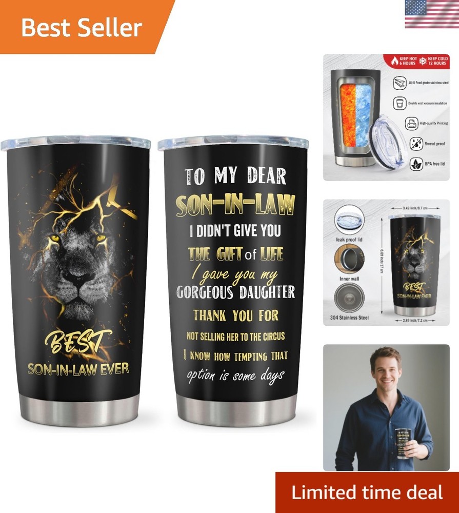 Versatile 20oz Stainless Steel Tumbler for Son-In-Law – Ideal for Home & Travel